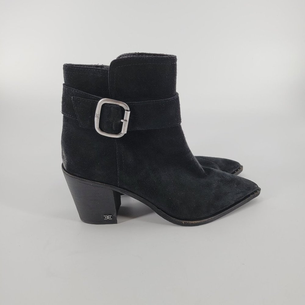 Sam Edelman Women's Leonia Suede Buckle Booties Black Size 8.5M